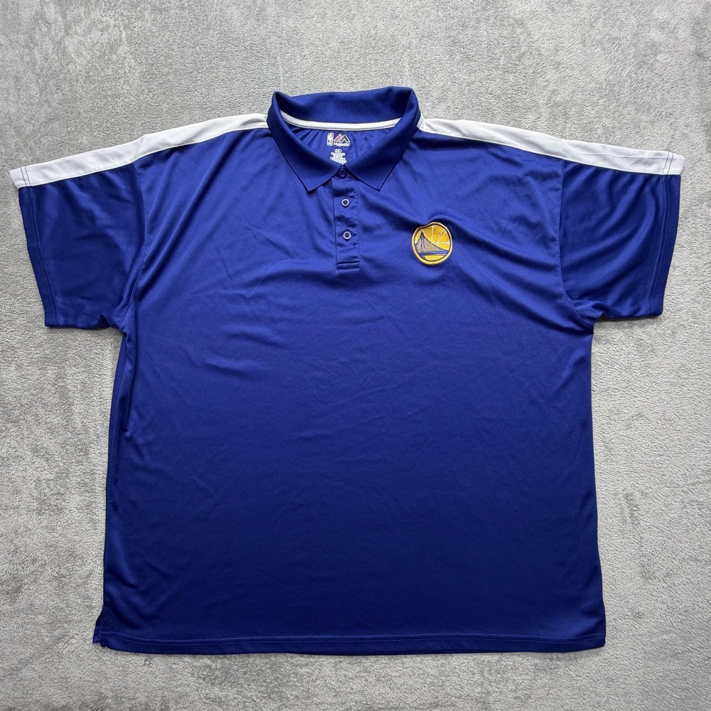 Golden State Warriors Shirt Mens‎ 4XL Blue NBA Basketball Polo Majestic